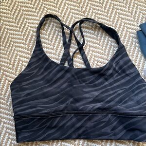 Lululemon Black Zebra Print Sports Bra SIZE 4